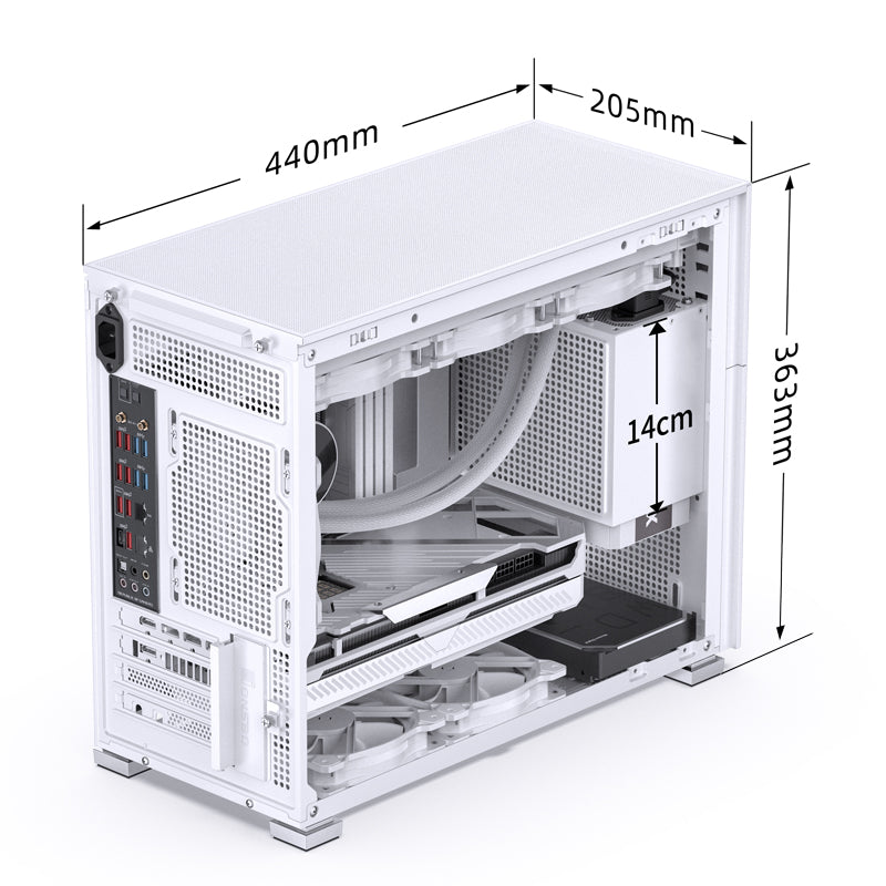 JONSBO D31 MESH Screen 副屏版 White 白色 Tempered Glass ATX Case