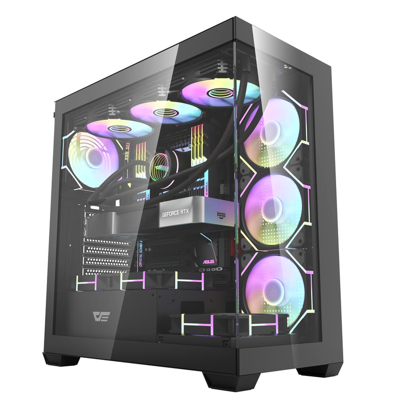 darkFlash DS900 Black Black pillar-less panoramic ATX Case without fan (CA-DS900GB) 