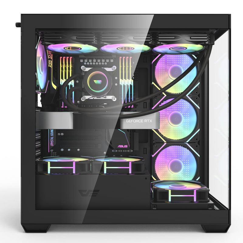 darkFlash DS900 Black Black pillar-less panoramic ATX Case without fan (CA-DS900GB) 