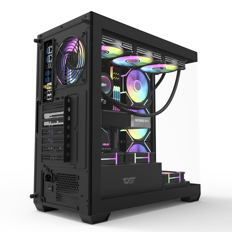 darkFlash DS900 Black Black pillar-less panoramic ATX Case without fan (CA-DS900GB) 