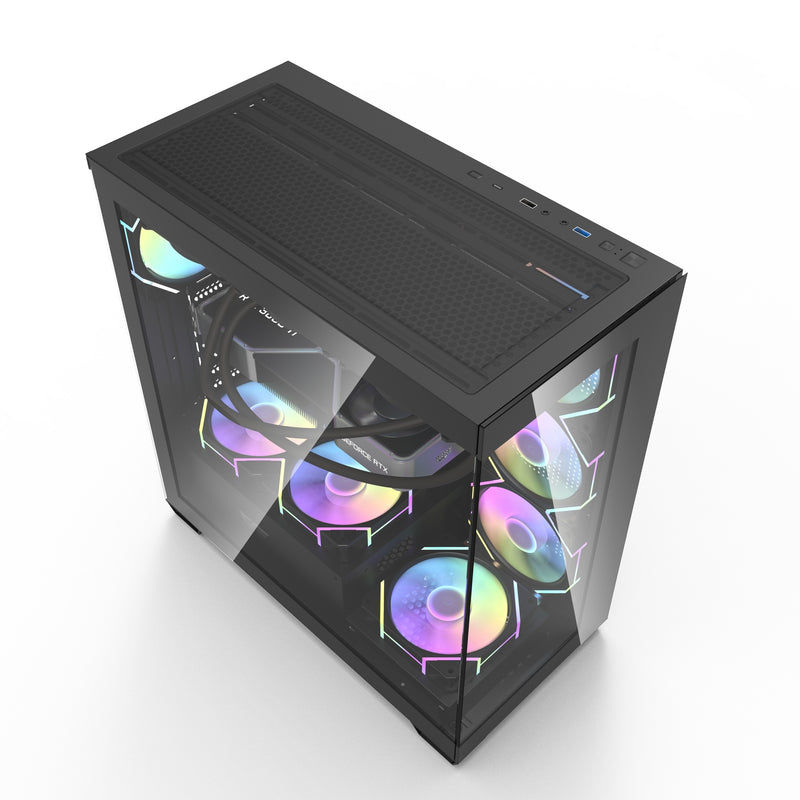 darkFlash DS900 Black Black pillar-less panoramic ATX Case without fan (CA-DS900GB) 