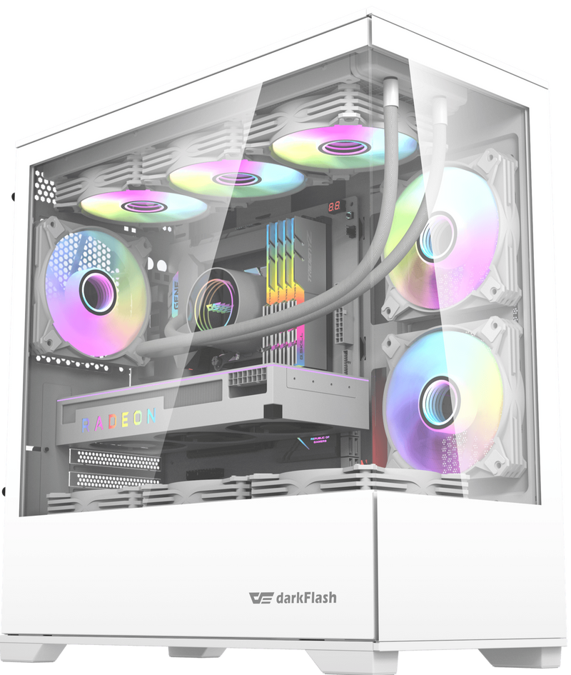 darkFlash DK415P White White Micro-ATX Case without fan (CA-DK415PW) 