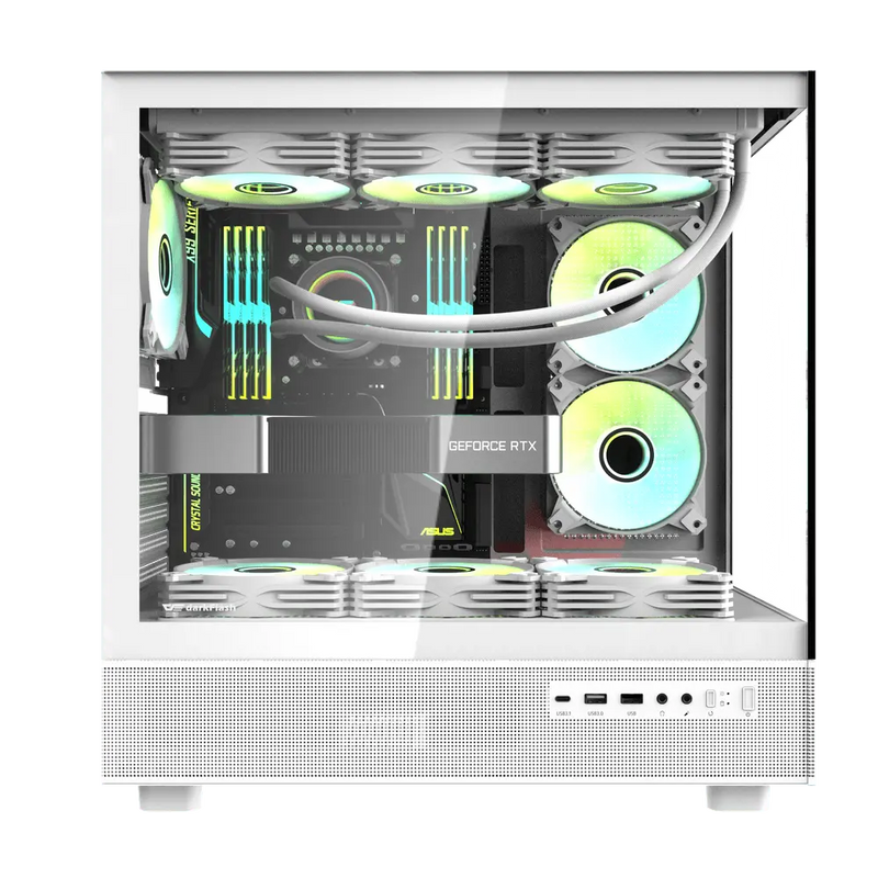 darkFlash DPX90 ATX Case White (with 3 ARGB fans) CA-DPX90W 