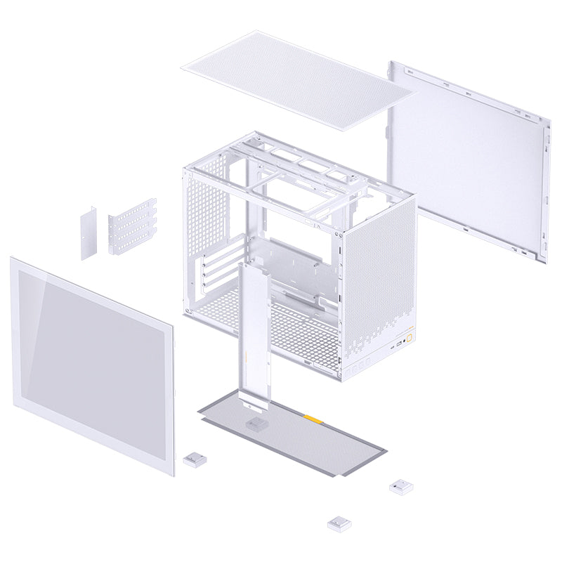 JONSBO D32 Standard White White Tempered Glass Micro-ATX Case 
