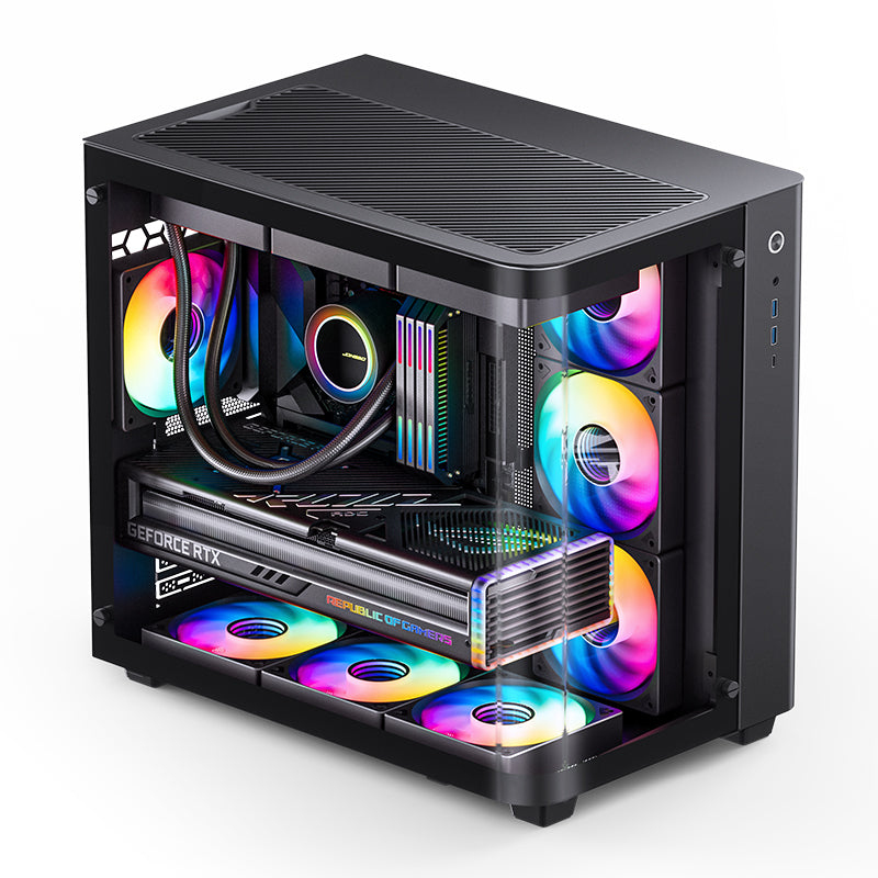 JONSBO TK-3 Black 黑色 曲面玻璃全景 ATX Case 支援背插式主機板