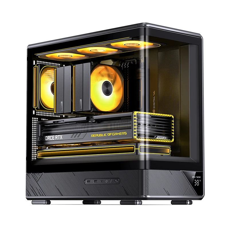 JONSBO D200 Black 黑色 數碼屏幕玻璃 MATX Case