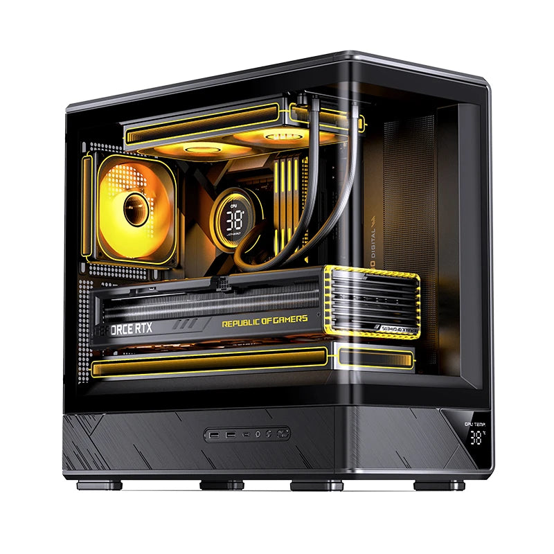 JONSBO D200 Black 黑色 數碼屏幕玻璃 MATX Case