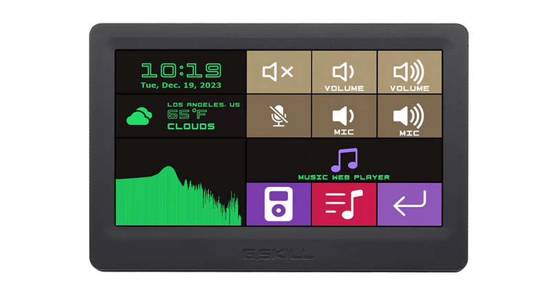 G.SKILL WigiDash Quick Touch Panel Widget Gadget Control Panel 7-inch Touch Screen USB Powered
