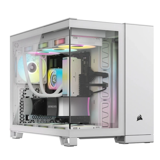 Corsair 2500X Mid-Tower Dual Chamber White White column-free panoramic Mid-Tower PC Case CC-9011266-WW 