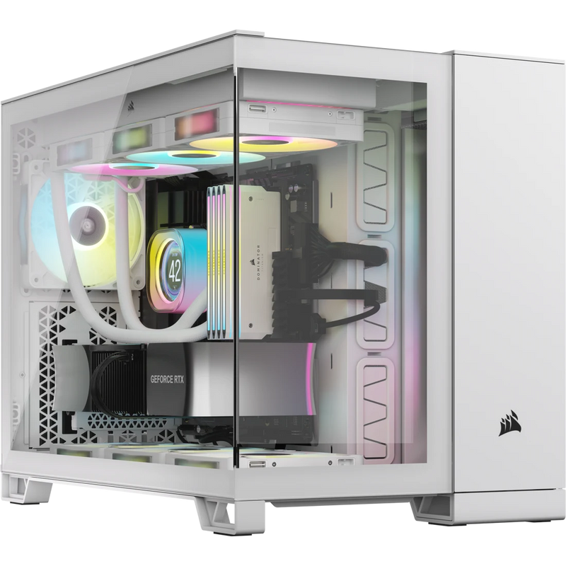CORSAIR iCUE LINK 2500X Mid-Tower Dual Chamber White 白色無立柱全景 Mid-Tower PC Case CC-9011268-WW