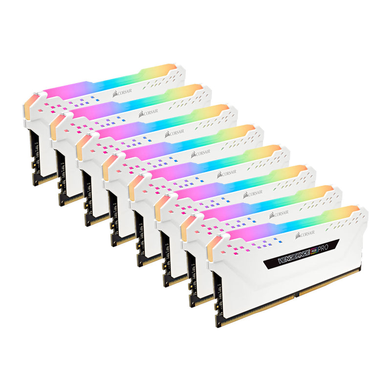 CORSAIR 128GB Kit (8x16GB) VENGEANCE RGB PRO White 白色 CMW128GX4M8C3200C16W DDR4 3200MHz Memory