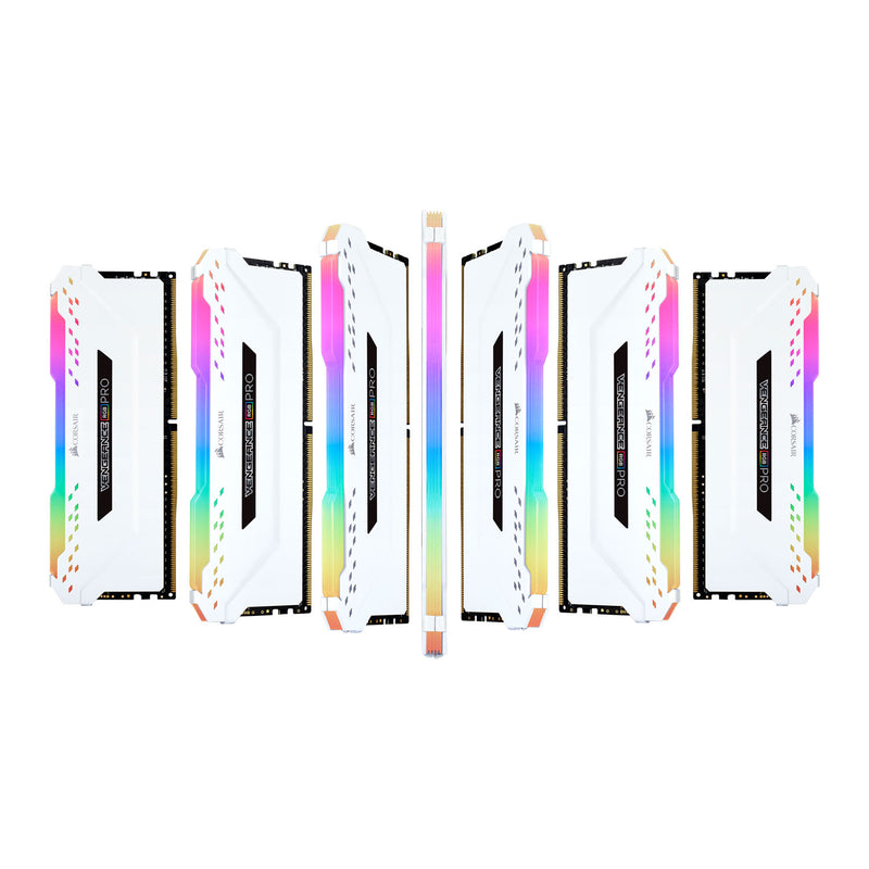 CORSAIR 128GB Kit (8x16GB) VENGEANCE RGB PRO White 白色 CMW128GX4M8C3200C16W DDR4 3200MHz Memory