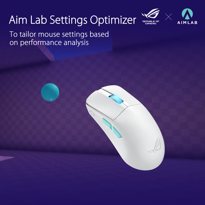 ASUS ROG Harpe Ace Aim Lab Edition (White) 36000dpi Ultra-Lightweight Wireless Gaming Mouse