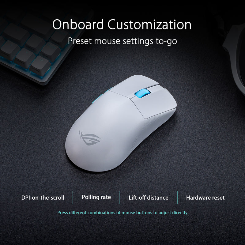 ASUS ROG Harpe Ace Aim Lab Edition (White) 36000dpi Ultra-Lightweight Wireless Gaming Mouse