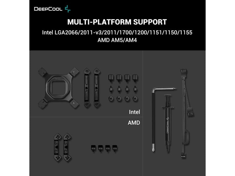 DeepCool AK620 DIGITAL Performance Air Cooler, Dual-Tower Layout, Real-Time CPU Status Screen, 6 Copper Heat Pipes, 260W Heat Dissipation, Twin 120mm FDB Fans Black 黑色 (AIRDC-AK620-DIGITAL)