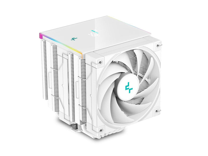 DeepCool AK620 DIGITAL Performance Air Cooler, Dual-Tower Layout, Real-Time CPU Status Screen, 6 Copper Heat Pipes, 260W Heat Dissipation, Twin 120mm FDB Fans White 白色 (AIRDC-AK620-DIGITAL-WH)