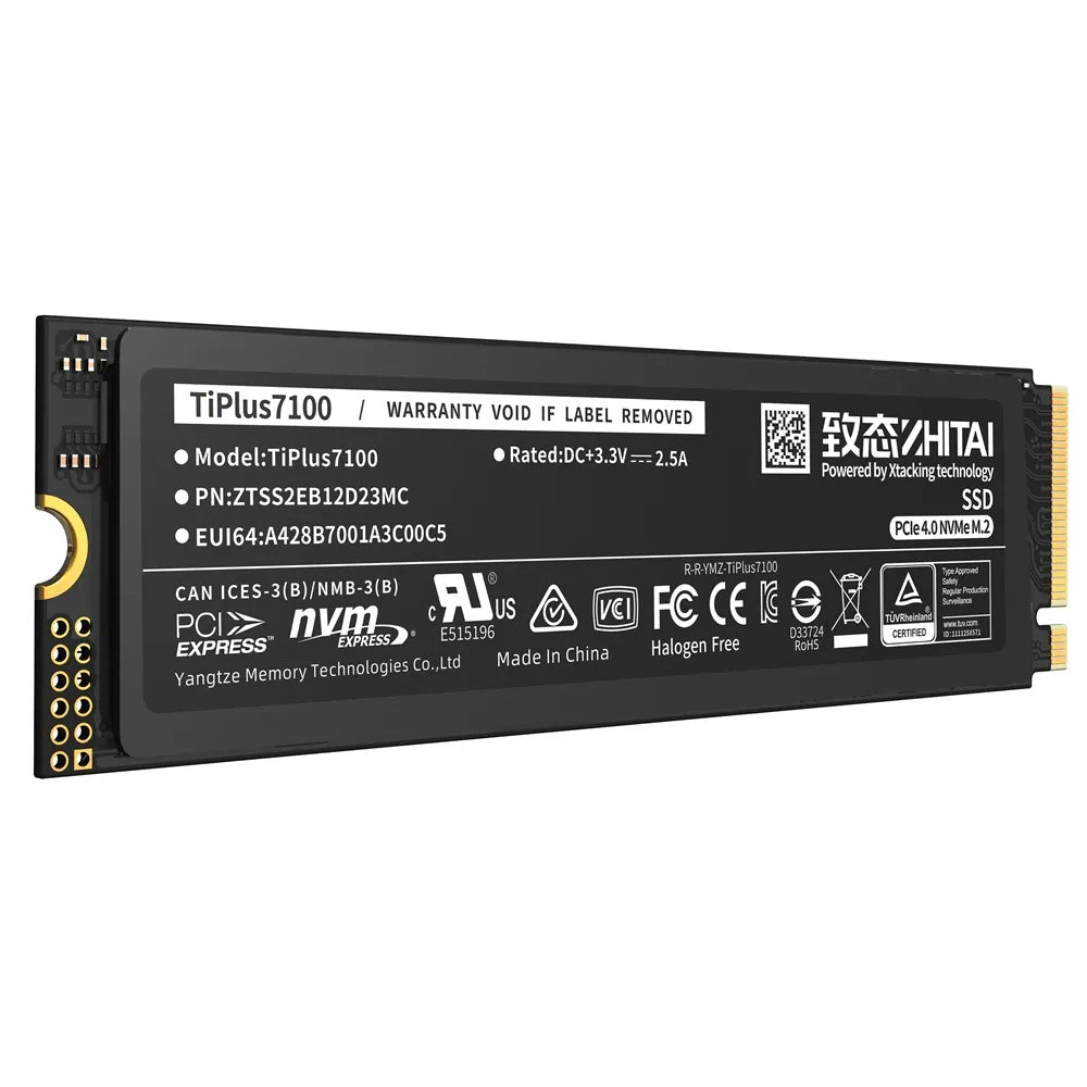 非ブランド品　M.2 SSD 4TB x2個　未使用 ZhiTai 致態4TB TiPlus7100 ZTSS2EB12D23MC M.2 2280 PCIe Gen4 x4 SSD