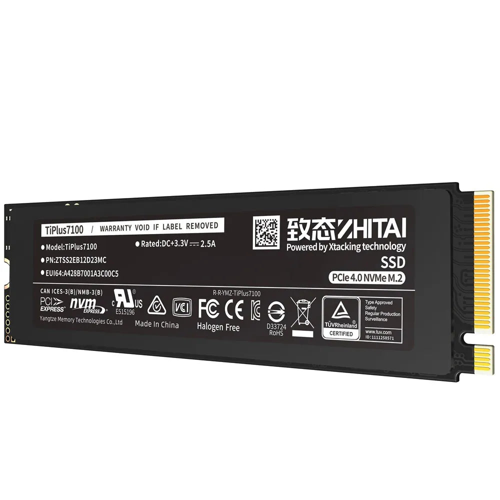 ZhiTai 致態4TB TiPlus7100 ZTSS2EB12D23MC M.2 2280 PCIe Gen4 x4 SSD