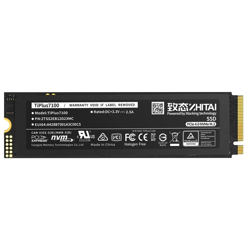 ZhiTai (致態) 4TB TiPlus7100 ZTSS2EB12D23MC M.2 2280 PCIe Gen4 x4 SSD