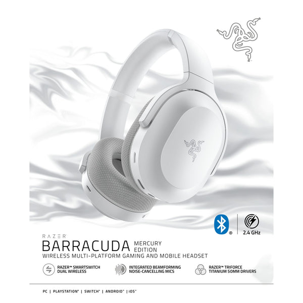 Razer Barracuda - Mercury 水銀白 多平台無線遊戲行動耳機 RZ04-03790200-R3M1