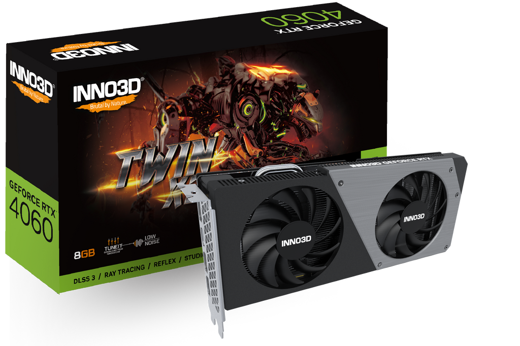 INNO3D GeForce RTX™ 4060 TWIN X2 8GB GDDR6 N40602-08D6-173051N INNO3D GeForce RTX™ 4060 TWIN X2 8GB GDDR6 N40602-08D6-173051N