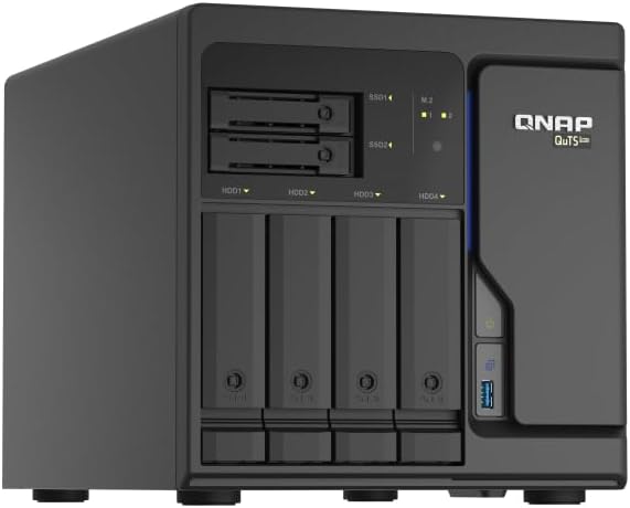 QNAP TS-h686-D1602-8G QuTS Hero 6-Bay NAS (Intel Xeon D-1602 CPU, 8GB UDIMM DDR4 ECC (2 x 4GB))