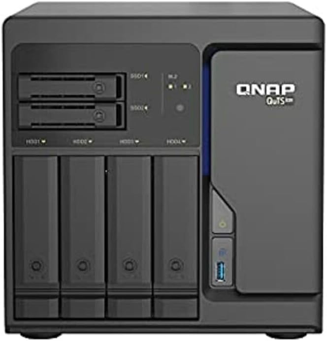 QNAP TS-h686-D1602-8G QuTS Hero 6-Bay NAS (Intel Xeon D-1602 CPU, 8GB UDIMM DDR4 ECC (2 x 4GB))