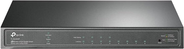 TP-Link TL-SG2008P JetStream 8-Port Gigabit Smart Switch with 4-Port PoE+ (62W)