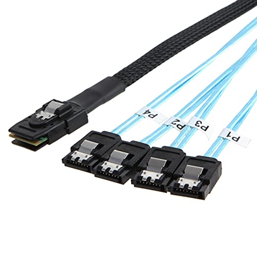 Enhanced MiniSAS SFF8087 標準頭 to 4xSATA up to 6Gb/s Cable (CBSFF8087>SATA*4(1M))