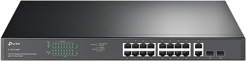 TP-Link TL-SG1218MP 18 Port Gigabit Rackmount PoE Switch with 16 PoE+ (250W)