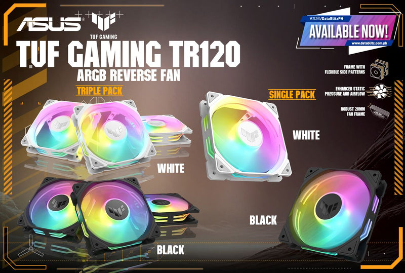 ASUS TUF Gaming TR120 BLACK black ARGB 12cm Case Fan - 3xFan Kit three fan combination (TH-ATTR36A) 