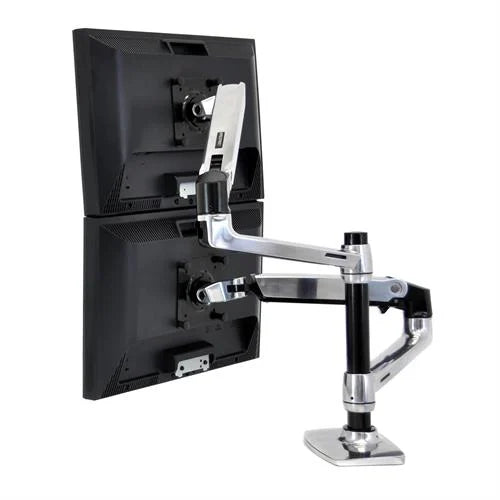 Ergotron LX Dual Stacking Arm Dual Configuration + Dual Side-by-Side Monitor Stand 45-248-026 
