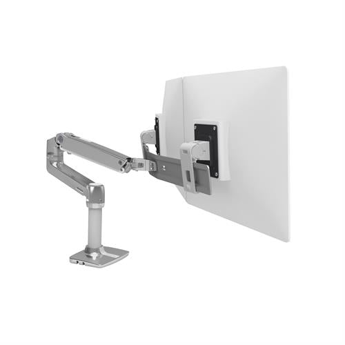 Ergotron LX Desk Dual Direct Arm, Polished Dual Monitor Single Arm Stand (Silver) 45-489-026 