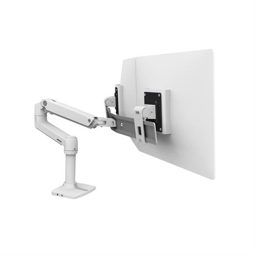 Ergotron LX Desk Dual Direct Arm, Bright White Texture Dual Monitor Single Arm Stand (Bright White) 45-489-216 