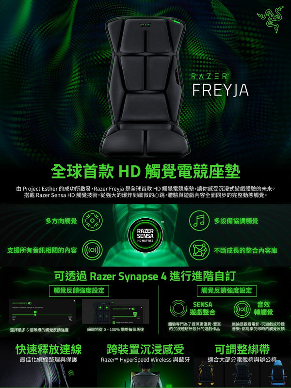 Razer Freyja HD Haptic Gaming Cushion RC81-04340101-R3M1 