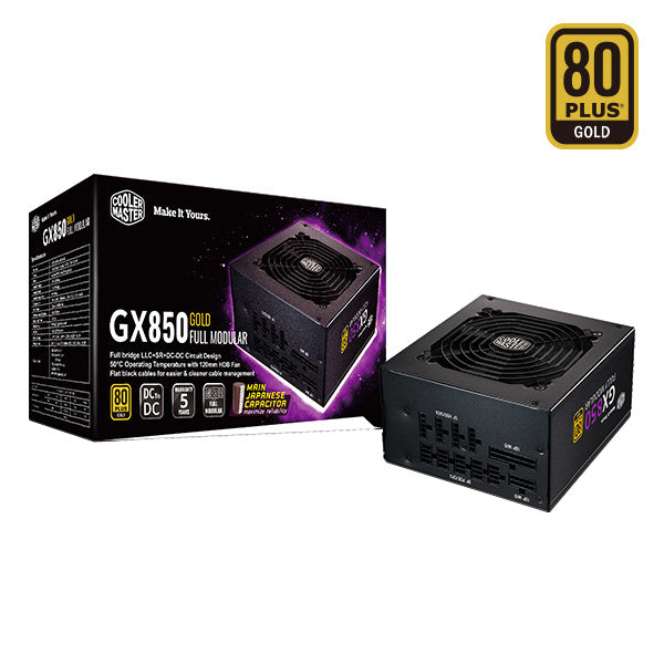 Cooler Master 850W GX850 80Plus Gold Full Modular Power Supply (MPE-8501-AFAAG-U1)