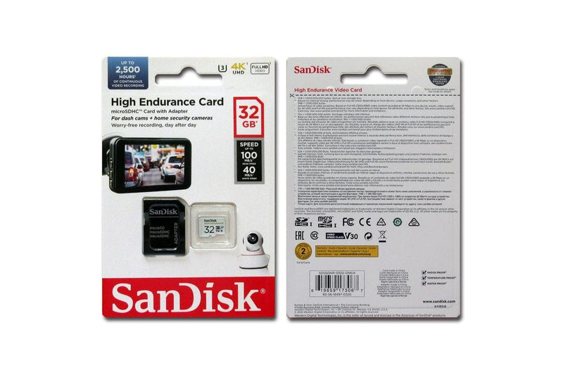 SanDisk 32GB High Endurance microSDHC (V30, UHS-I/U3, CL10,4K, 100MB/s) SDSQQNR-032G-GN6IA 772-4171
