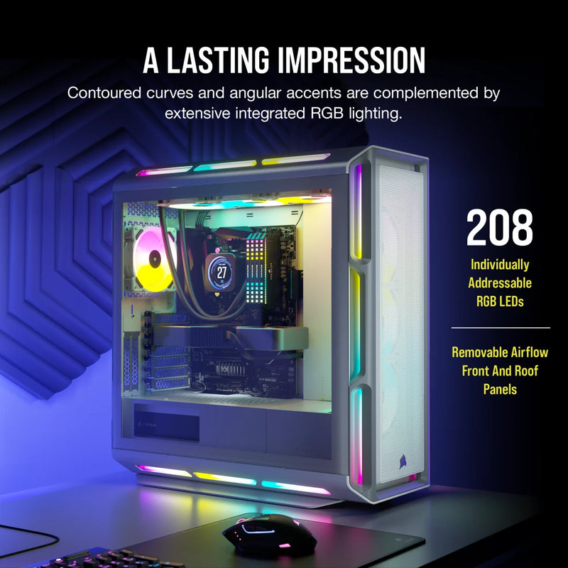 CORSAIR iCUE 5000T White 白色 Tempered Glass ATX Case CC-9011231-WW