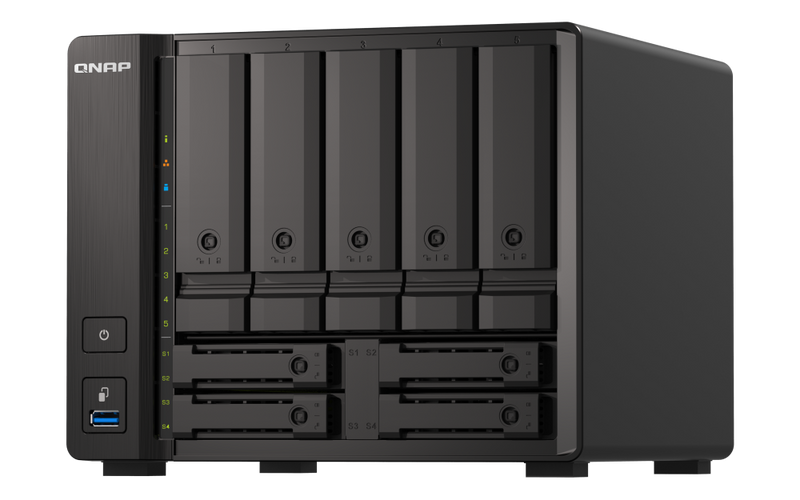 QNAP TS-h973AX-32G (2x16G) V1500B Quad Core (2.2GHz) 5+4 Bay Hybrid NAS 