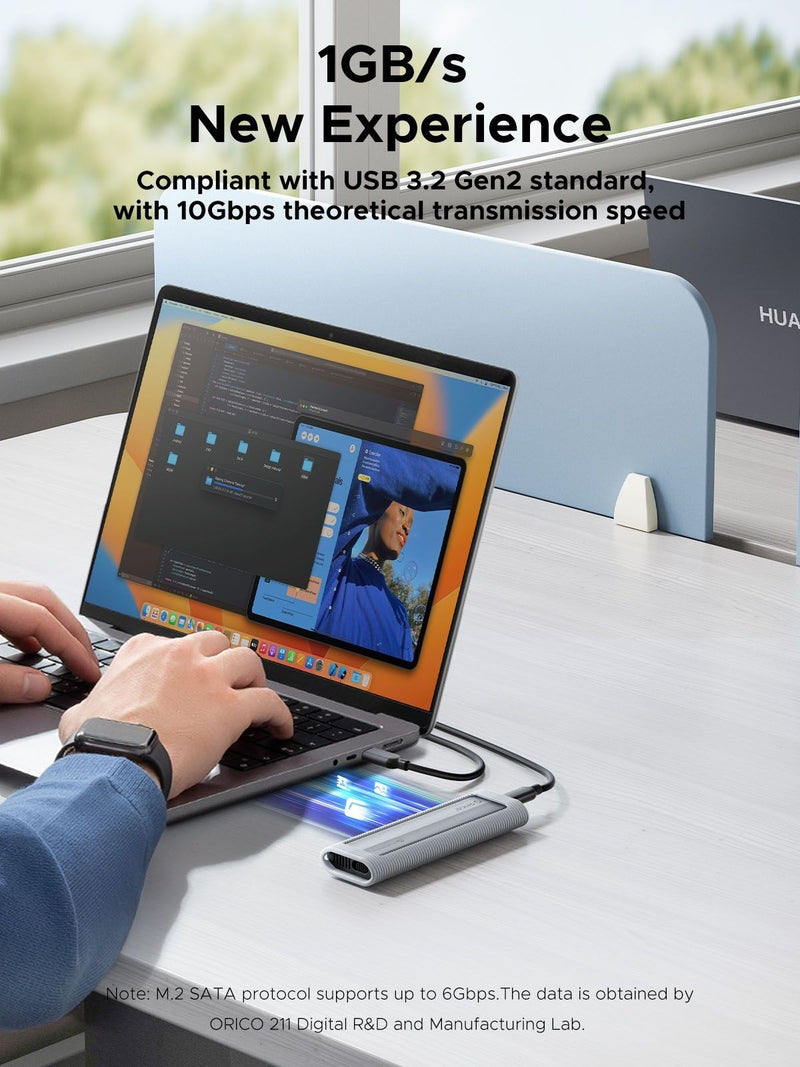 ORICO Type-C Gen2 10Gbps M.2 NVMe SSD Enclosure AXM2-G2-V1-GY-BP 