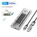 ORICO USB 4.0 Type-C NVMe M.2 SSD Enclosure 40Gbps Built in Cooling Fan [TCM2-U4]