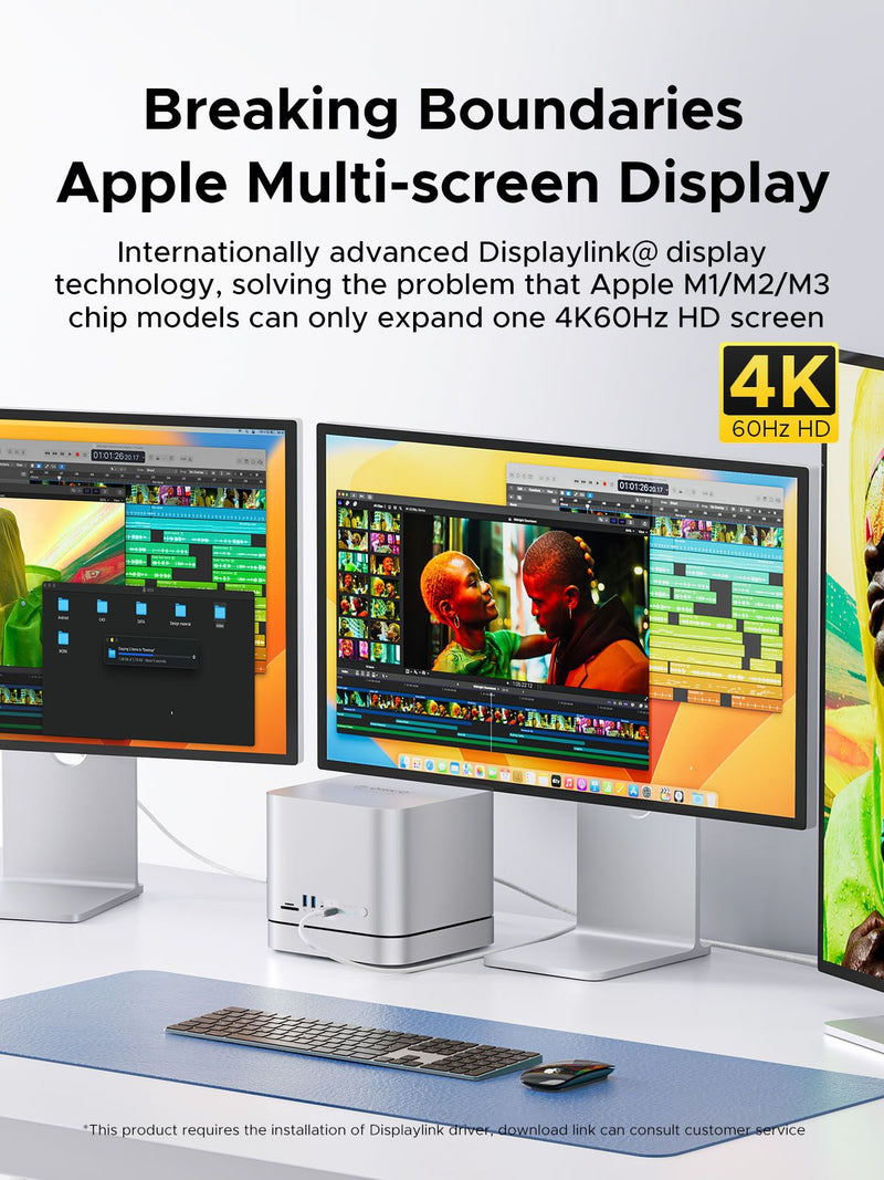 ORICO StudioLink 13-in-1 Docking Station with M.2 NVMe&NGFF & 3.5" Hard Drive Enclosure MC35M
