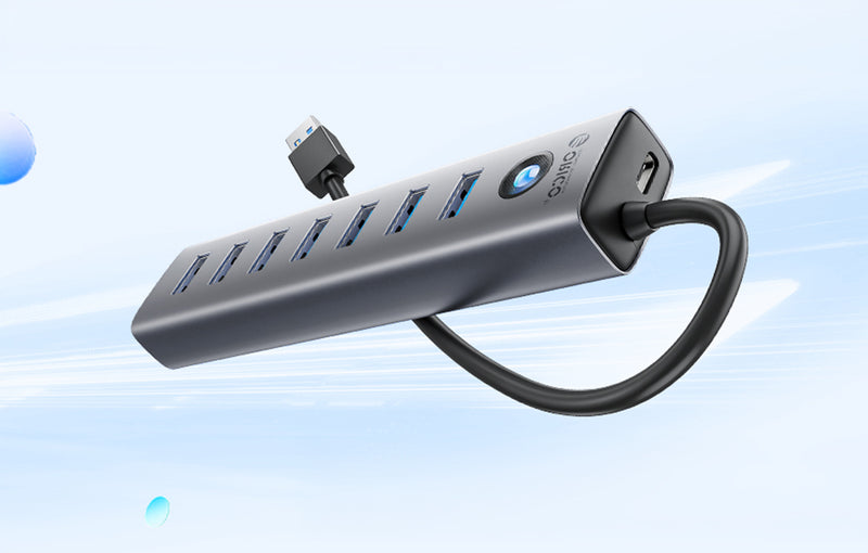ORICO 7 Port USB 3.0 Aluminum HUB with Type-C Power Port (1M Cable) CL7U-U3-10 