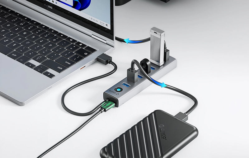 ORICO 7 Port USB 3.0 Aluminum HUB with Type-C Power Port (1M Cable) CL7U-U3-10 