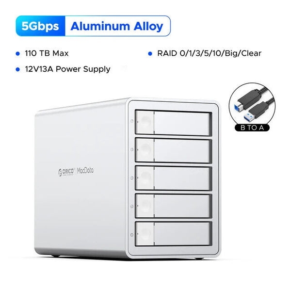 Orico 9958RU3-SV-BP 3.5" 5-Bays USB3.0 SATA HDD enclosure DAS