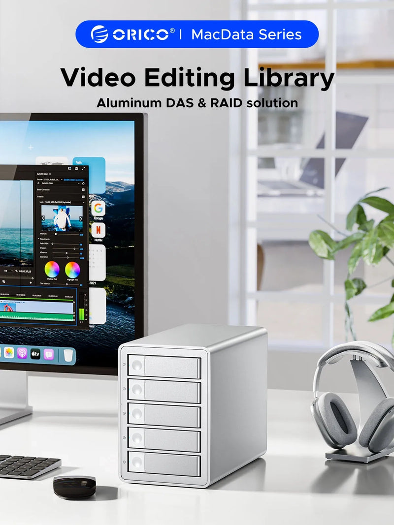 Orico 9958RU3-SV-BP 3.5" 5-Bays USB3.0 SATA HDD enclosure DAS