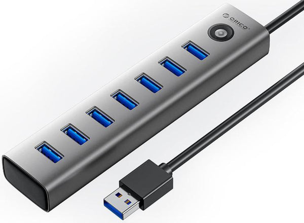 ORICO 7 Port USB 3.0 Aluminum HUB with Type-C Power Port (1M Cable) CL7U-U3-10 