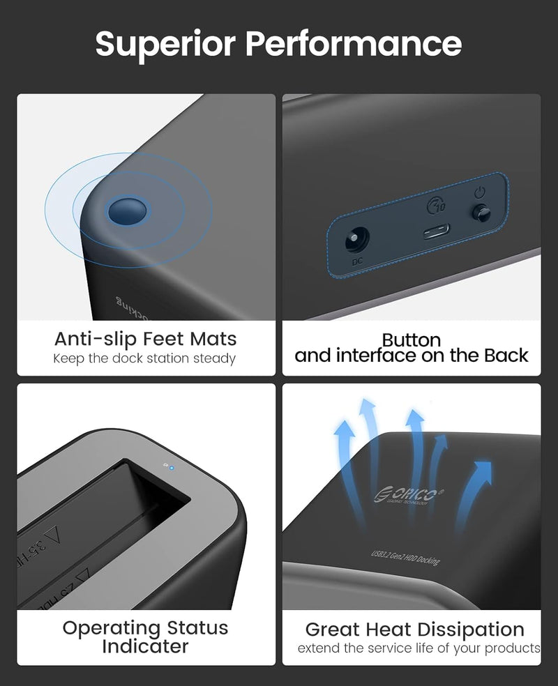 ORICO 2.5/3.5吋 Single Bay Type-C Hard Drive Dock HDD/SSD 外置硬碟插座 6819C3-V1