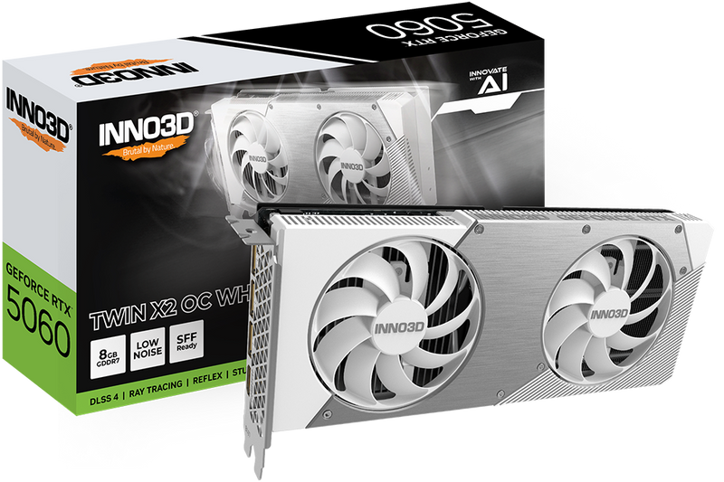 INNO3D GeForce Series RTX 5060 TWIN X2 OC White 8GB GDDR7