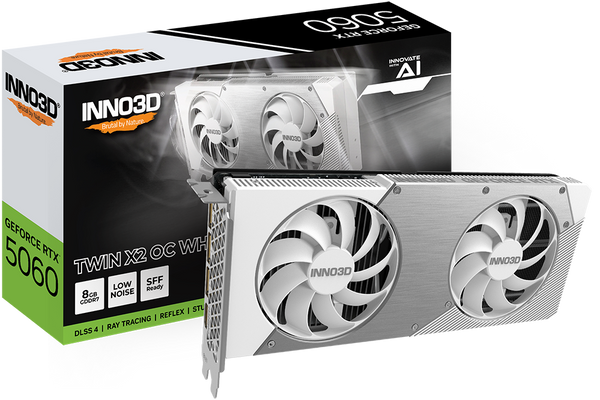 INNO3D GeForce Series RTX 5060 TWIN X2 OC White 8GB GDDR7